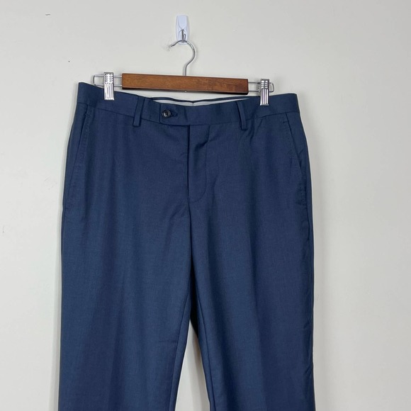Ted Baker London Blue Jarrow Regular-Fit Wool Dress Pants Size 31 - Picture 2 of 7